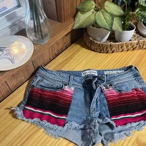 bullhead denim patterned denim shorts